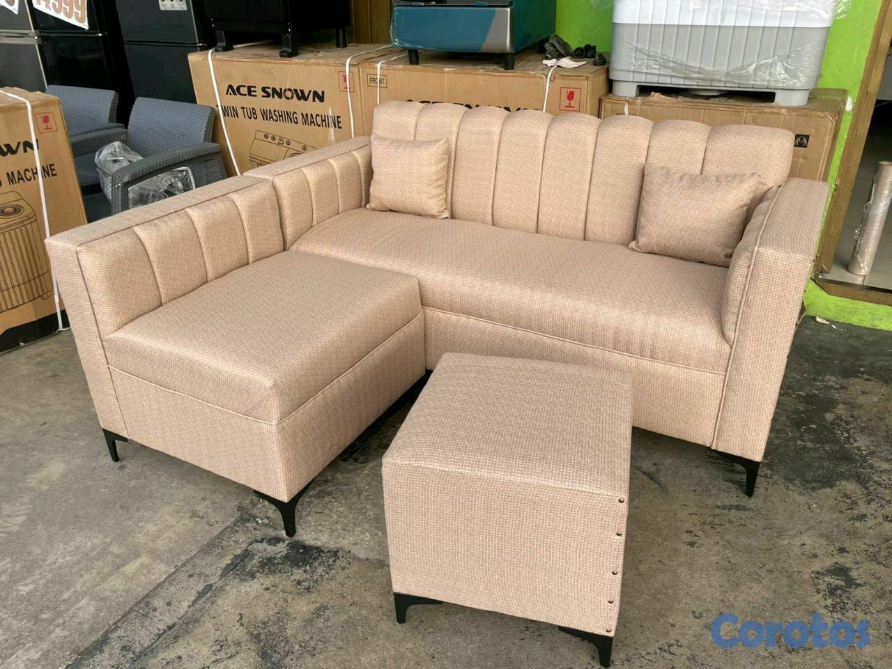 muebles y colchones - SUPER OFERTA DE NAVIDAD JUEGO DE SALA MINI L NUEVO CON GARANTIAS  3