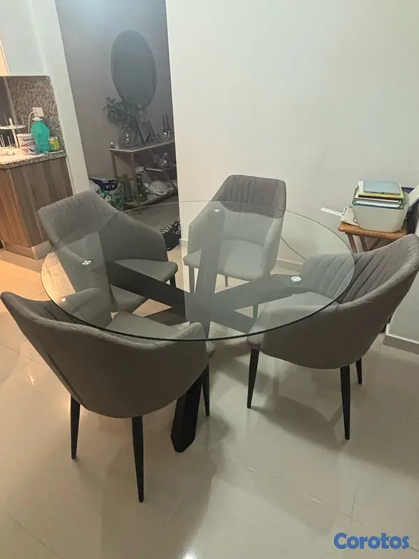 muebles y colchones - Comedor redondo 4-6 asientos 2