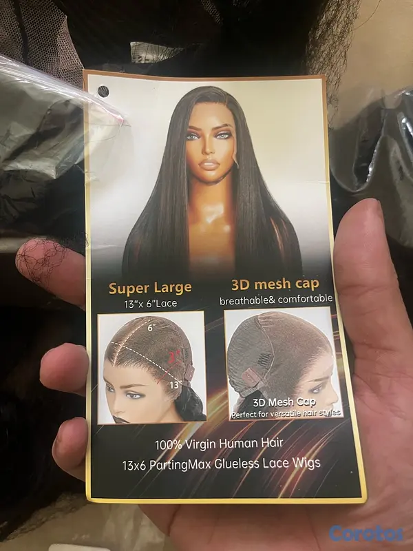 salud y belleza - Peluca 100% Cabello Humano Virgen 13x6 Lace Frontal – Glueless 🔥 6