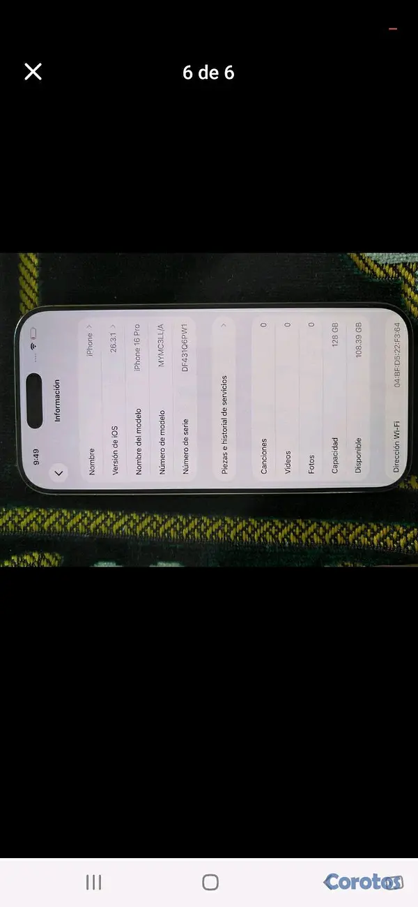 celulares y tabletas - Iphone 16Pro 6