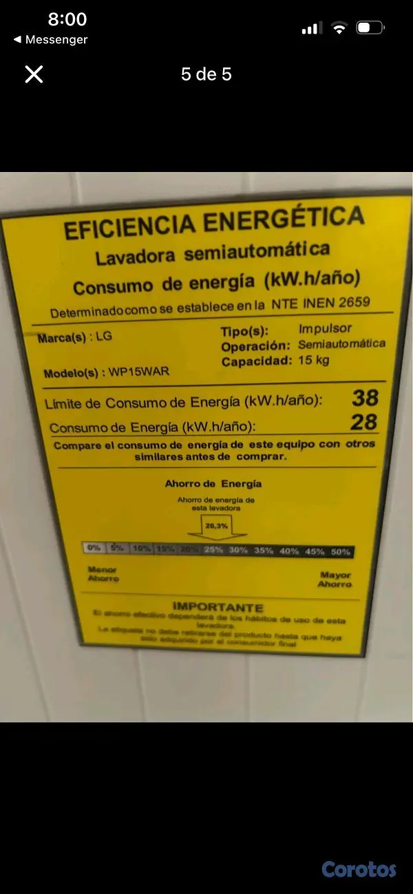 electrodomesticos - Lavadora LG de 33 libras  5