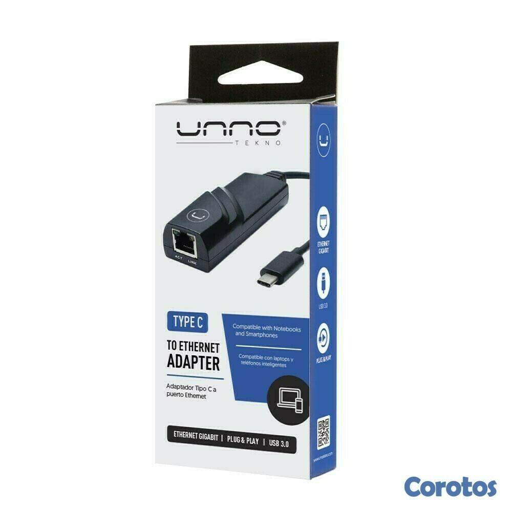 computadoras y laptops - DAPTADOR TIPO C   A  ETHERNET AD3002BK 1