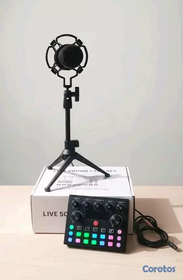 computadoras y laptops - 🎤​MICROFONO CONDENSADOR + TARJETA DE SONIDO V8S PROFESIONAL +  AUDIFONO🎧,🎤 3