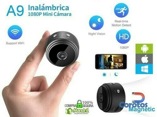 camaras y audio - Mini cámara de seguridad A9, recargable 3
