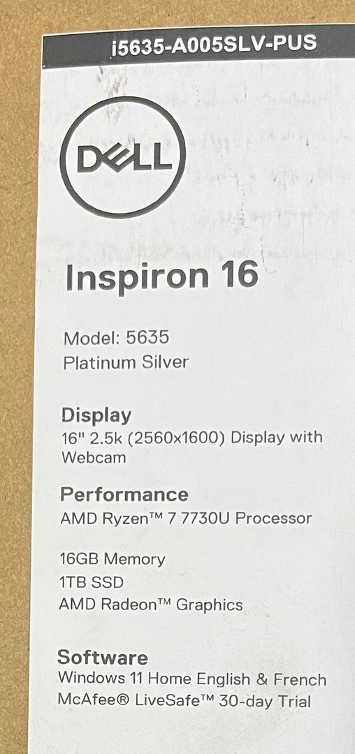 computadoras y laptops - Laptop Dell Inspiron 16 Ryzen 7 / 1TB SSD / 16gb RAM / 16-inch  2