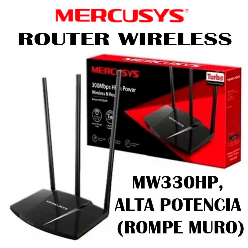 computadoras y laptops - ROUTER MERCUSYS MW330HP 300MPS. MW330HP ALTA VELOCIDAD ANTENA DE 7dBi
