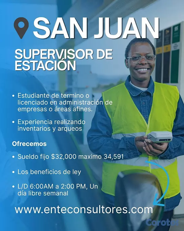 empleos disponibles - SUPERVISOR DE ESTACION T2 - SAN JUAN