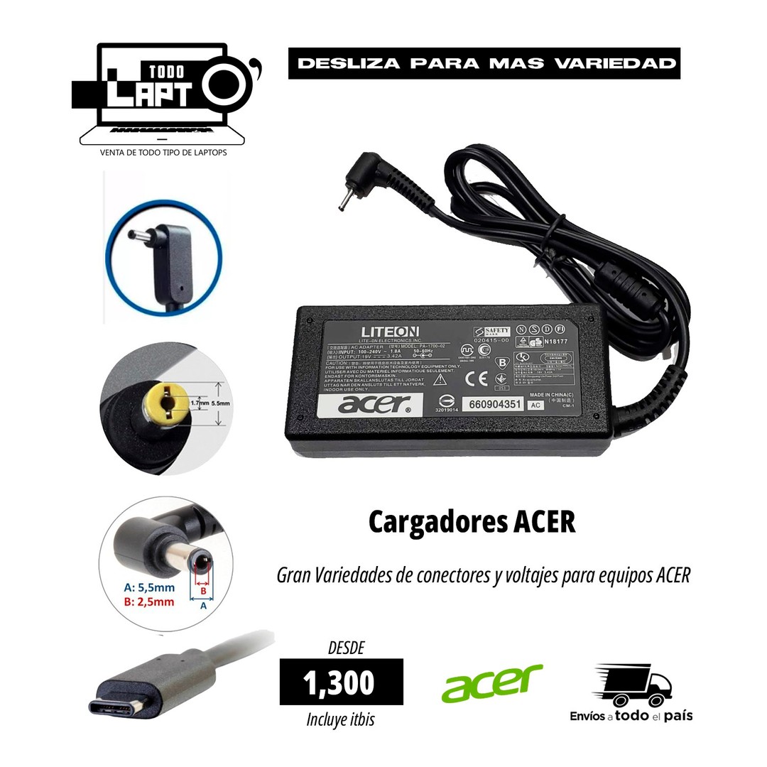 otros electronicos - CARGADORES ACER  0