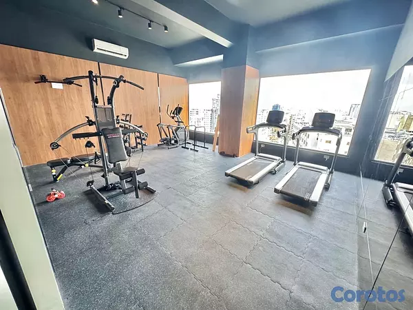 apartamentos - alquiló amueblado naco piso 11 dos habitaciones con baño balcón dos parqueos  14