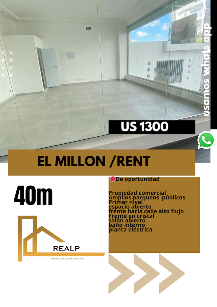 oficinas y locales comerciales - Local primer nivel el millon 