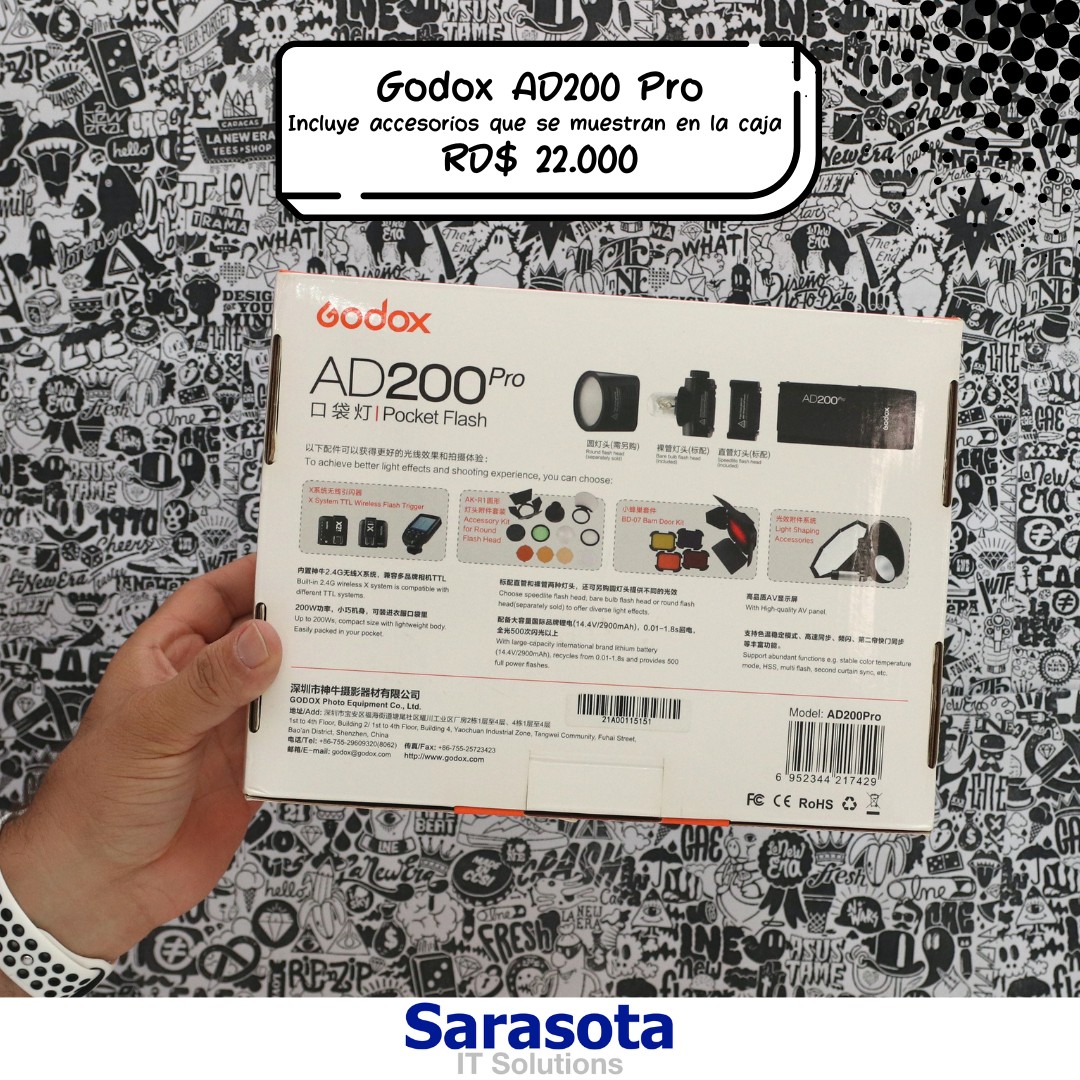 camaras y audio - Flash Godox modelo AD200 Pro (Somos Sarasota) Ad200pro
 1