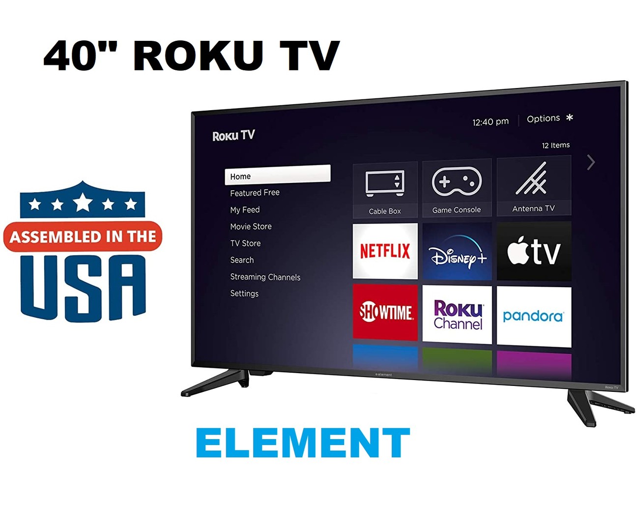 Televisor Smart ELEMENT 40 Pulgadas Sistema ROKU FHD $20,500