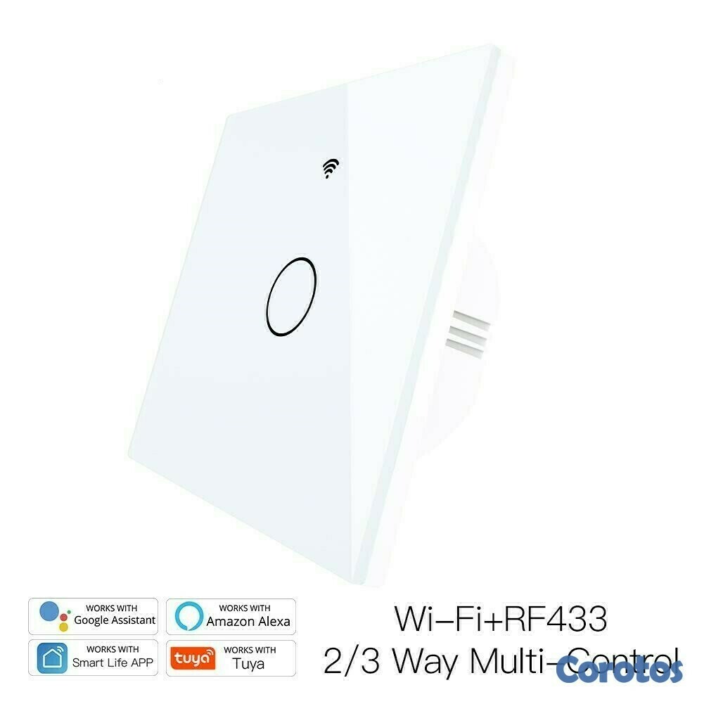 accesorios para electronica - Interruptor tactil WIFI 1 conector, conecta con Alexa y Google Home no usa neutr 1