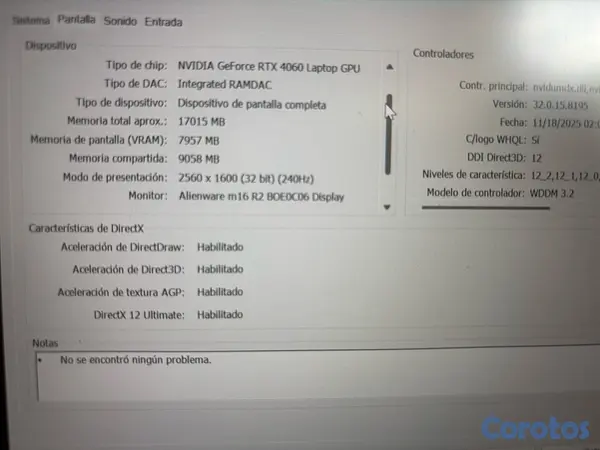 computadoras y laptops - Alienware M16 R2 intel ultra 7 155H rtx 4060 1tb 16gb ram ddr5 2