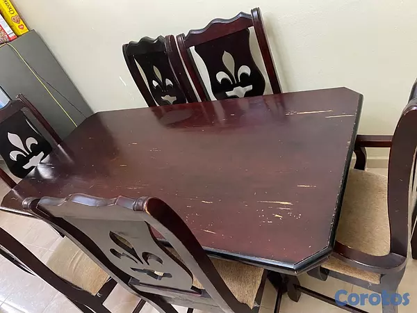 muebles y colchones - vendo comedor en madera 6 sillas 2