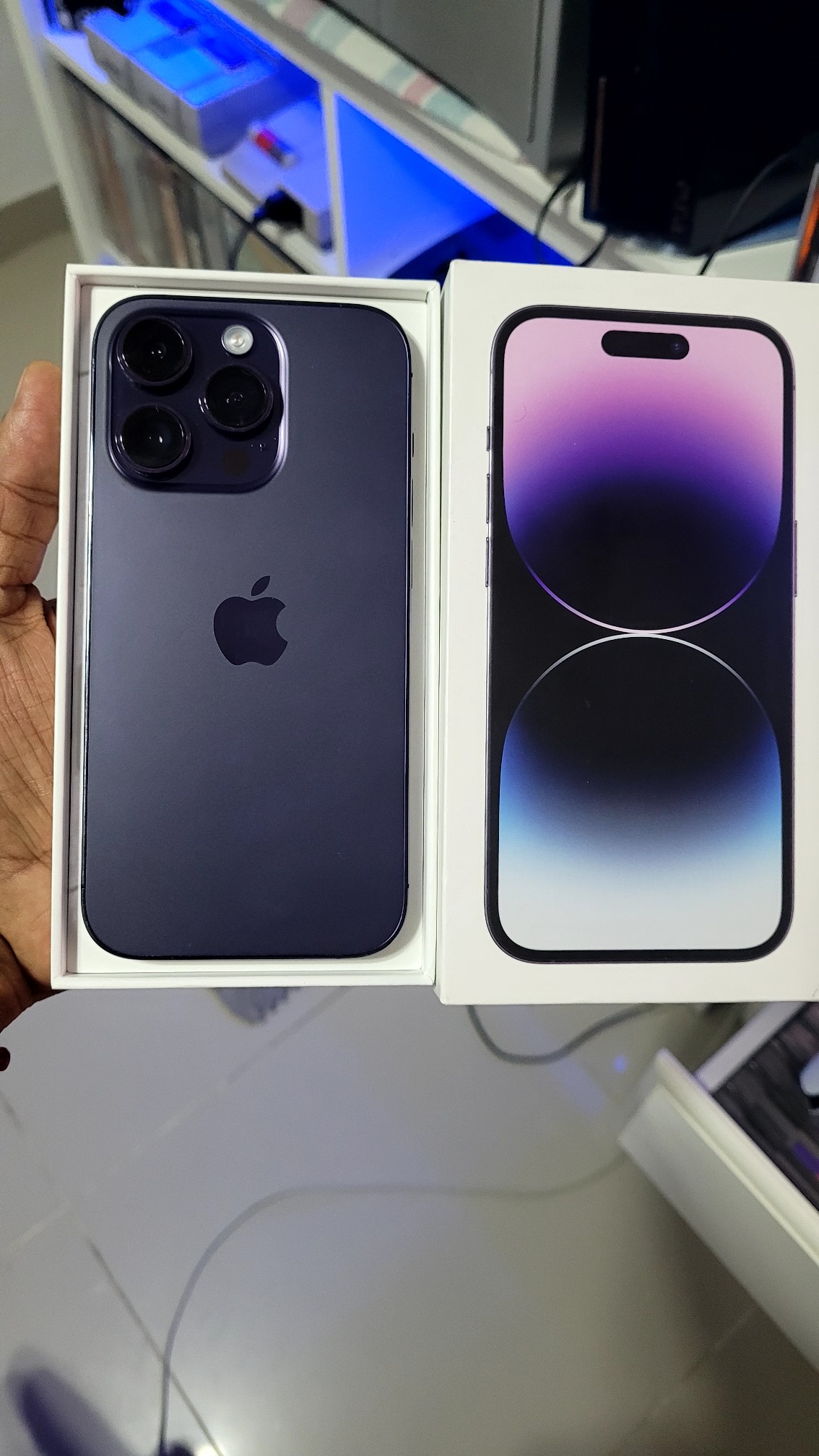 celulares y tabletas - Iphone 14 Pro Morado eSim de 256gb Factory en Caja