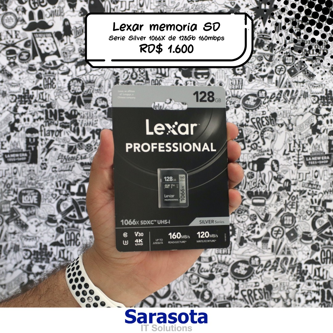 accesorios para electronica - Lexar 1066x Memoria SD de 128Gb (Somos Sarasota)
