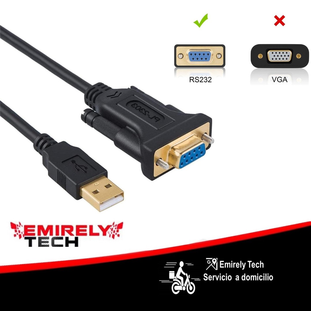 otros electronicos - Cable serial DB9 de USB 2.0 hembra a USB cable de 9 pines RS232 de 3 Metros