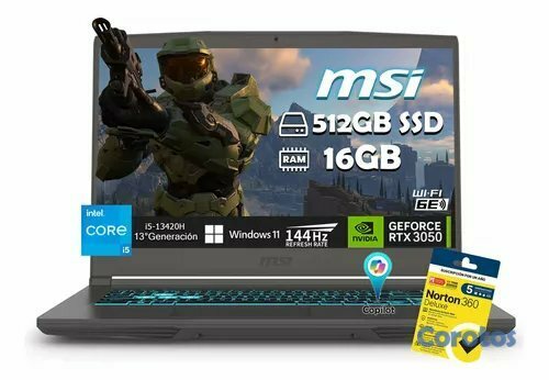 computadoras y laptops - LAPTO MSI GAMER CORE i5 13TH GRAFICA RTX 3050 4 GB 1