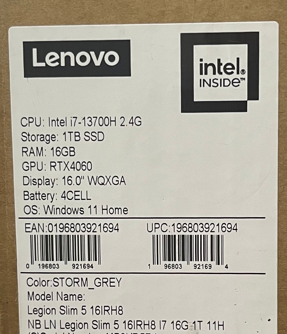 computadoras y laptops - LENOVO LEGION SLIM 5/1TB SSD/16GB RAM/RTX4060/16-inch/IntelCore i7 13VA/ NUEVA 2