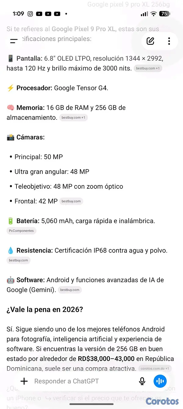 celulares y tabletas - Google pixel 9 pro XL 256gb gris 10