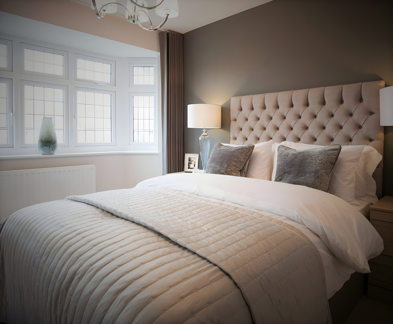 muebles y colchones - Cama color crema y Colchón incluido. NUEVA