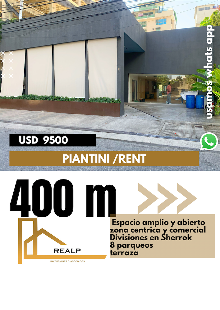 oficinas y locales comerciales - Local amplio en Piantini 400 m 0