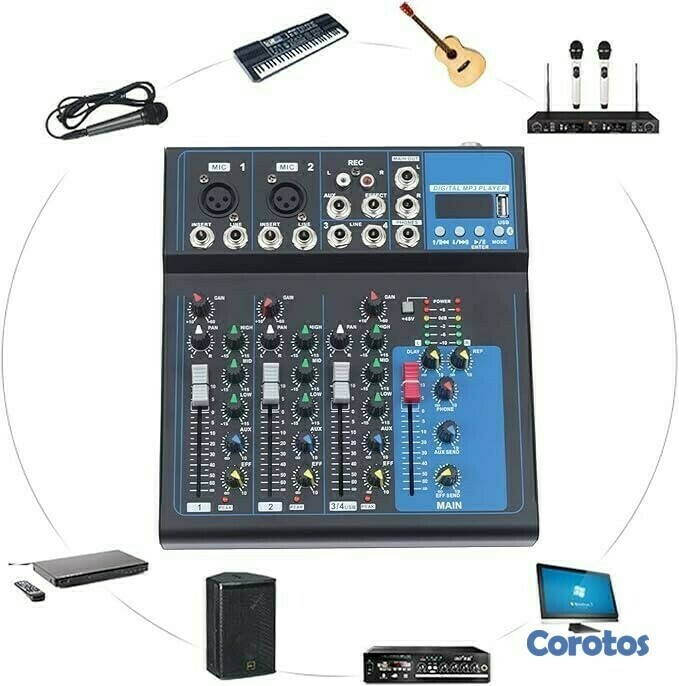 camaras y audio - MEZCLADORA DE SONIDO MIXEL 4 CANALES SQ-04 5