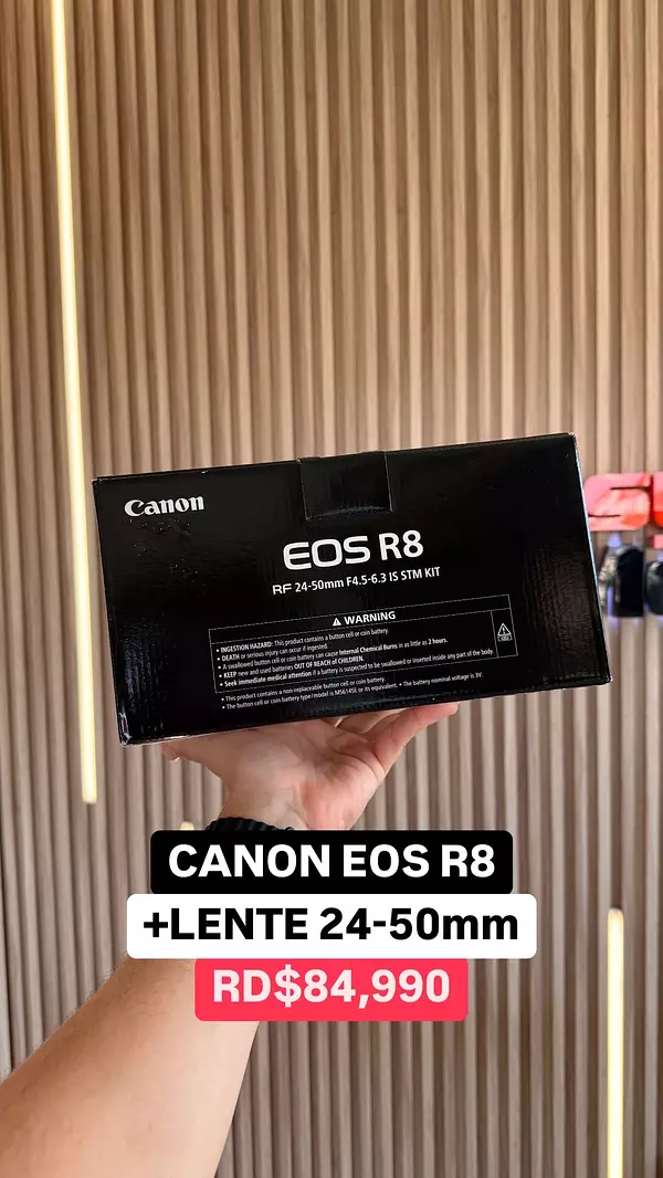 camaras y audio - CAMARA CANON EOS R8+LENTE 24-50MM SELLADA 
