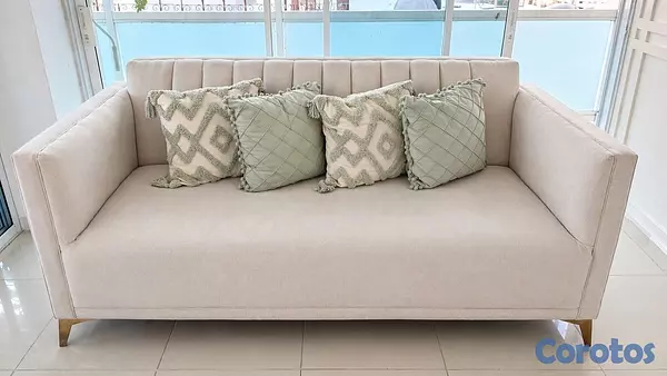 muebles y colchones - Juego de sala moderno completo como nuevo + mesas  4