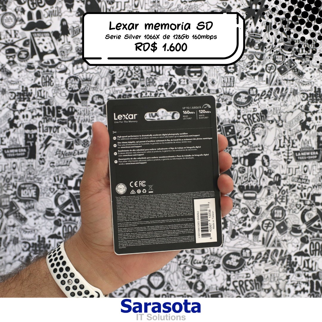 accesorios para electronica - Lexar 1066x Memoria SD de 128Gb (Somos Sarasota)
 1