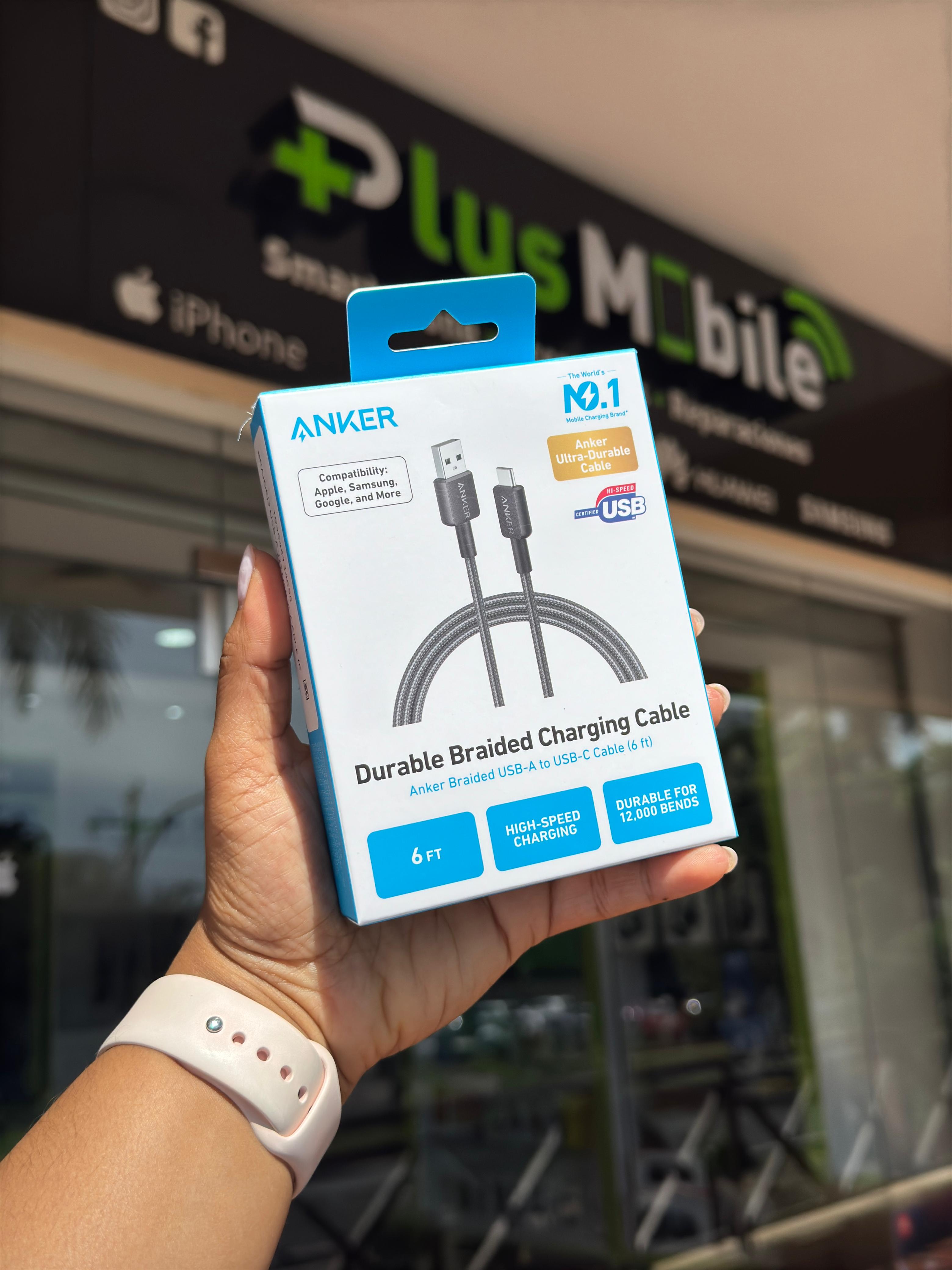 accesorios para electronica - ANKER Cable trenzado USB-A a USB-C, 6FT