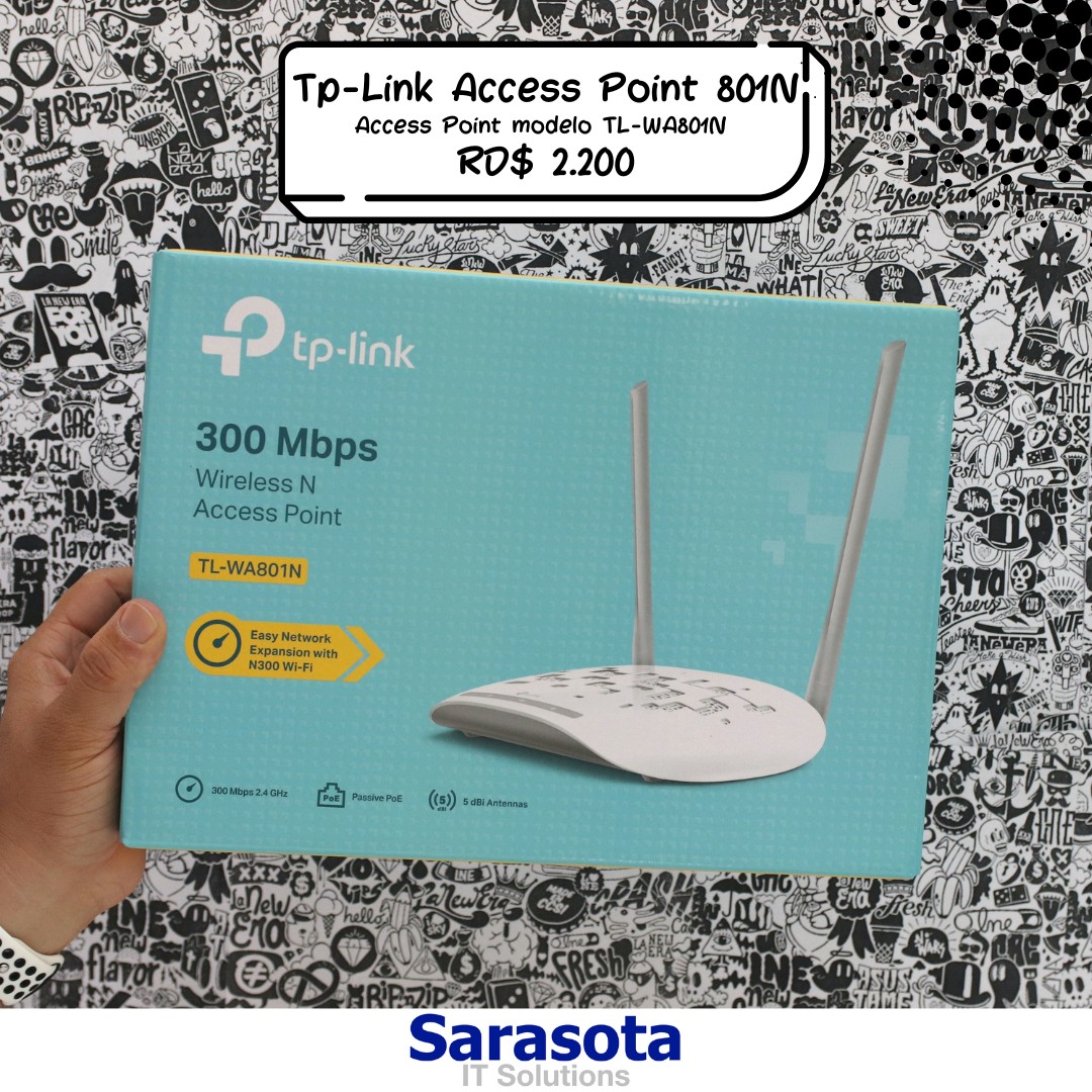 accesorios para electronica - Access Point tp-link TL-WA801N (Somos Sarasota)