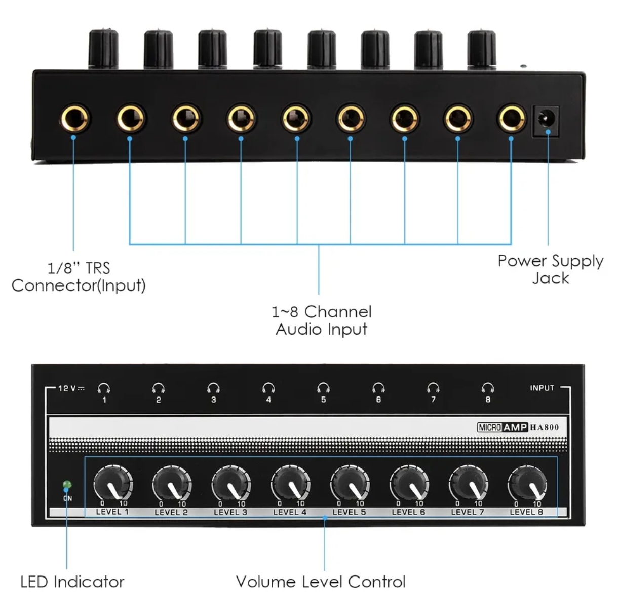 accesorios para electronica - Mini amplificador de auriculares HA-800 3