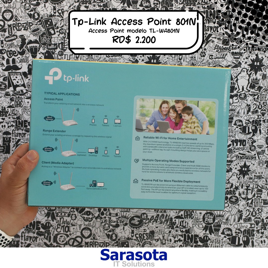 accesorios para electronica - Access Point tp-link TL-WA801N (Somos Sarasota) 1