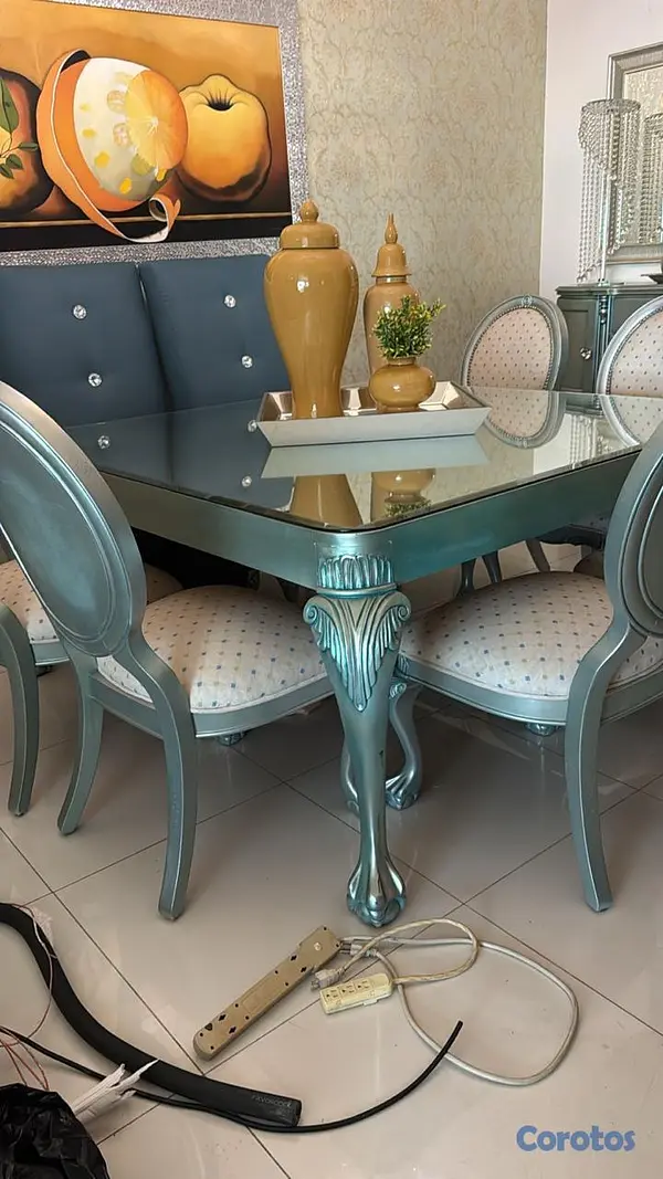 muebles y colchones - Elegante comedor de 8 sillas 2