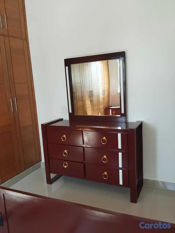 muebles y colchones - Juego de habitacion moderno , color caoba nuevo  4