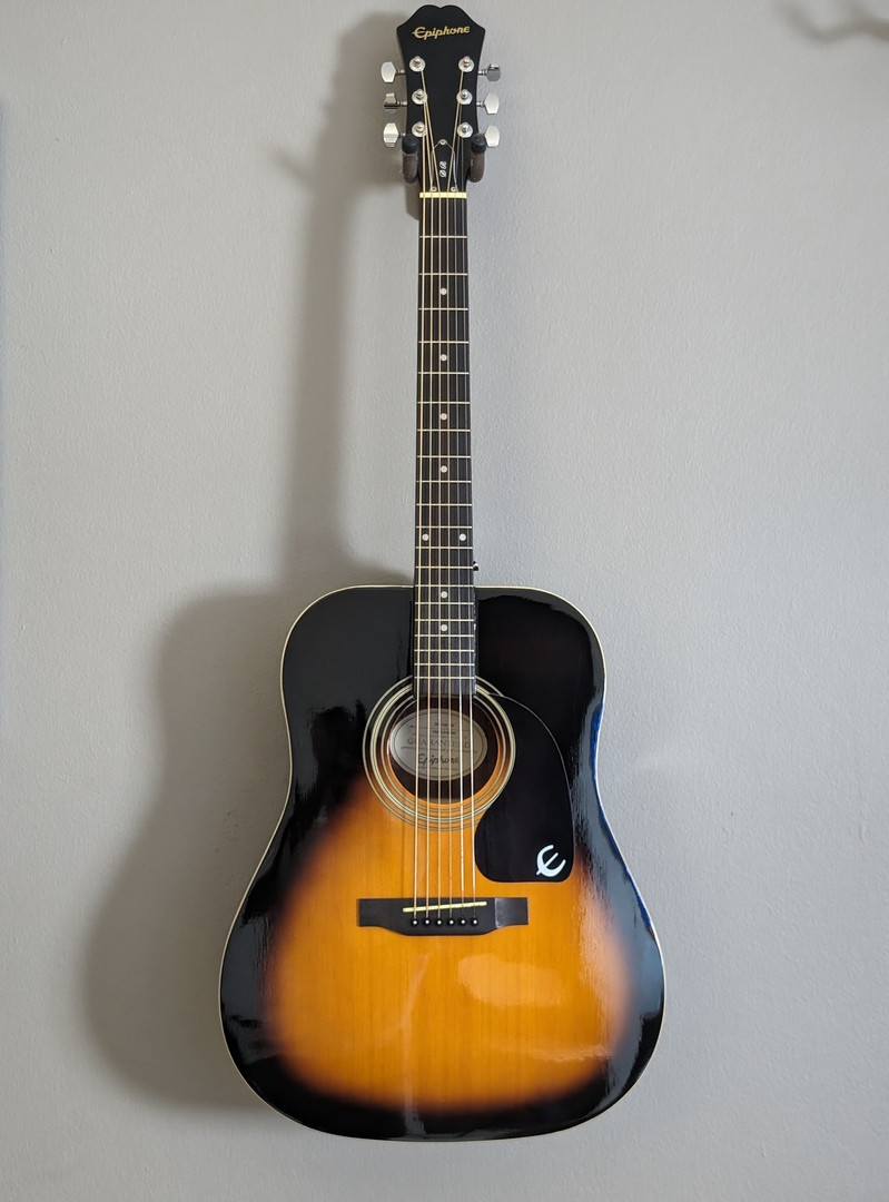 instrumentos musicales - Guitarra Acústica Epiphone DR-100 Vintage Sunburst, Usada (Precio Lig. Neg.) 