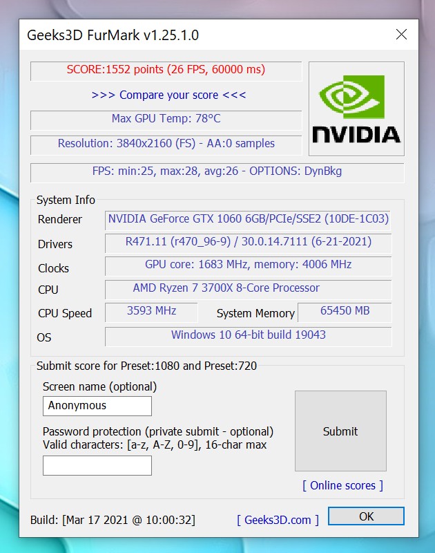 computadoras y laptops - Tarjeta de Video Geforce NPY GTX 1060 6gb GDDR5