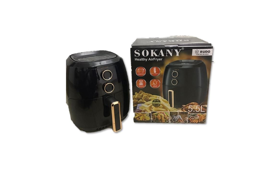electrodomesticos - Freidora de Aire Air Fryer Sokany manual de 5.5 litros SK-8024, cocina saludable