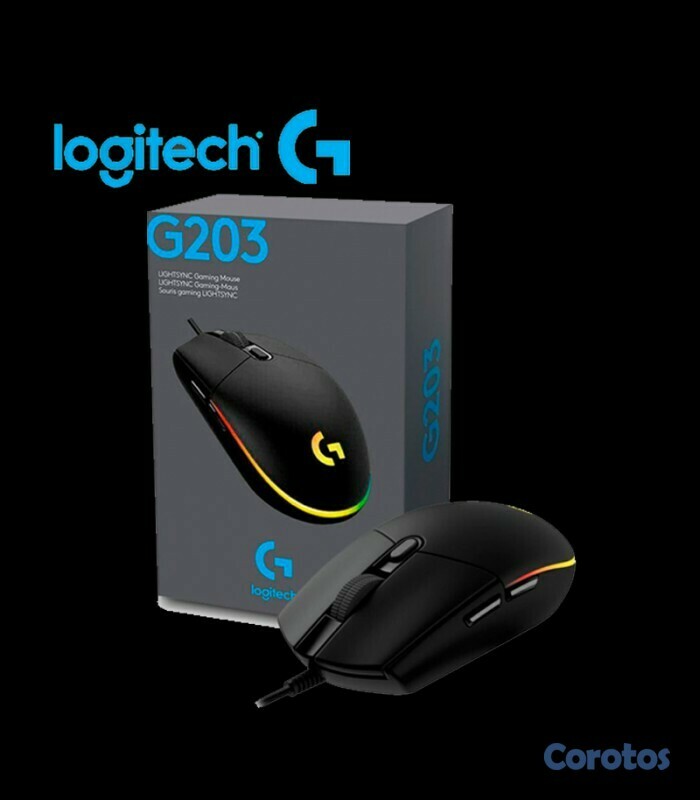 computadoras y laptops - MOUSE LOGITECH G203 LIGHTSYNC GAMING, COLOR NEGRO, OPTICO USB, ILUMINACIÓN RGB  1