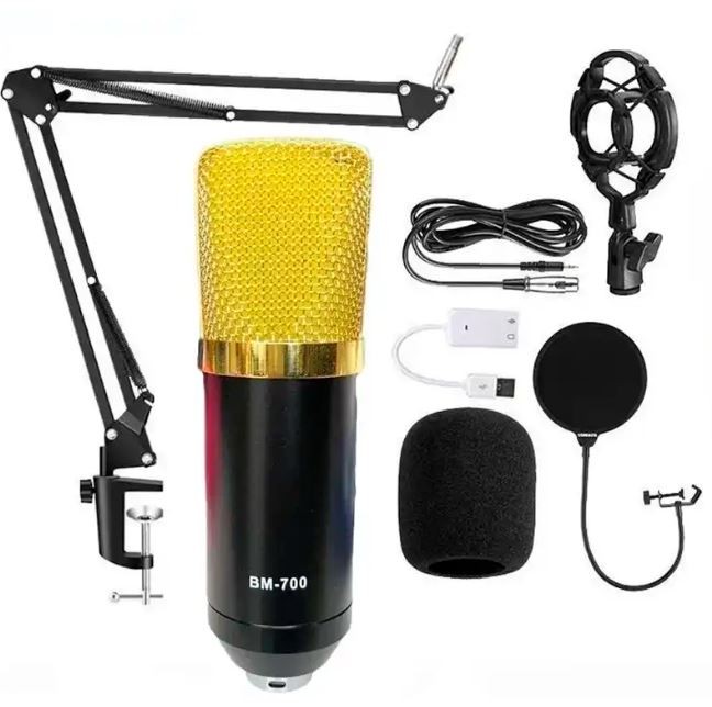 otros electronicos - Kit de microfono condensador bm700 con pedestal de mesa 2