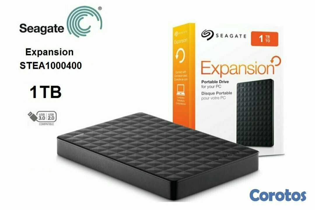 computadoras y laptops - DISCO DURO 1TB EXTERNO SEAGATE USB3.0 2.5" NEGRO, EXPANSION.