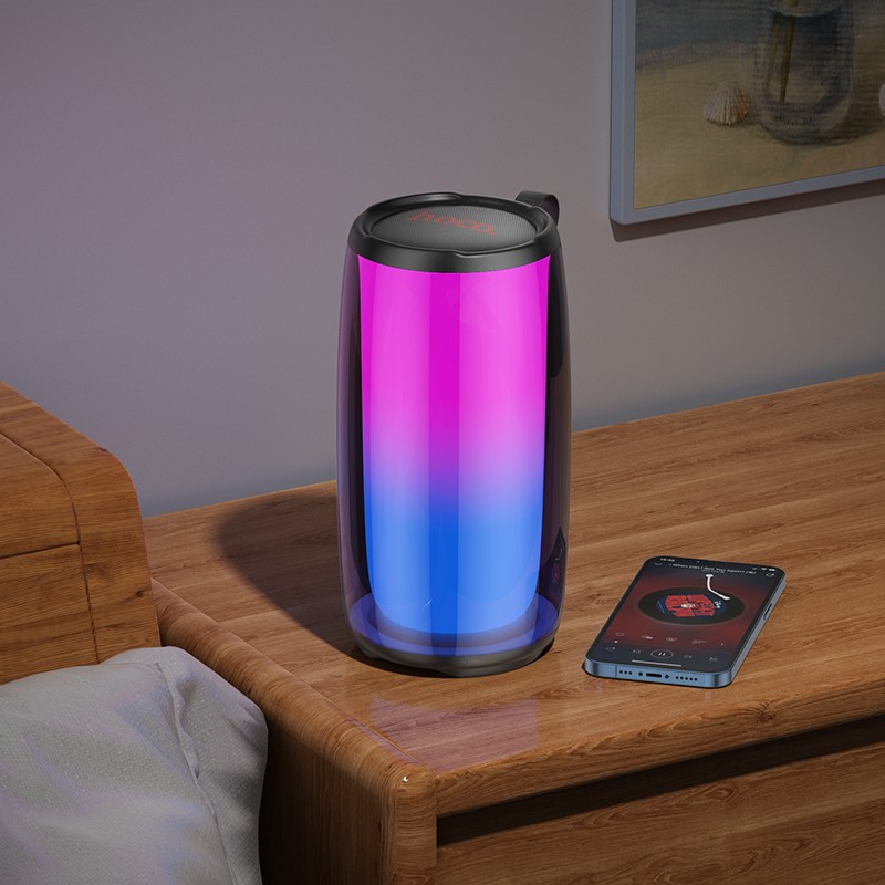 camaras y audio - Bocinas Altavoces Hoco HC18 Jumper Altavoz Bluetooth Luminoso Colorido - Negro
