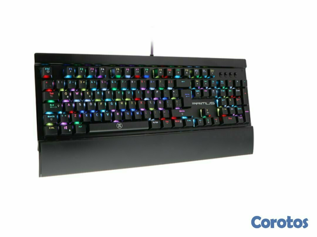 computadoras y laptops - TECLADO PRIMUS GAMING, USB, CON ILUMINACION RGB CONFIGURABLE, REPOSO PARA MUÑECA
