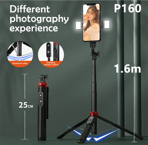 celulares y tabletas - trípode con luz  1