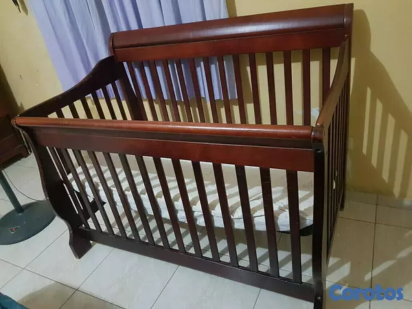 muebles - Cama Cuna convertible 4 posiciones en caoba NEGOCIABLE 2