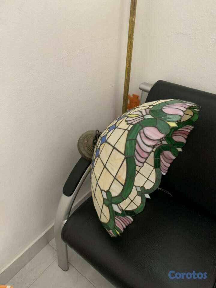 arte y antigüedades - Lámpara en Vitrales con globo 1