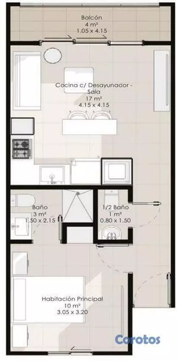 apartamentos - Apartamento en venta en vista cana de una habitaci 18