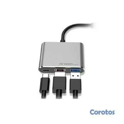 computadoras y laptops - HUB USB ARGOM TYPE C , 3 EN 1, USB TYPE-C, 1X HDMI 4K, 1X USB 3.0, PLATEADO. 2